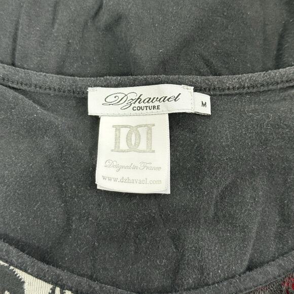 DzhaVael Couture Patchwork Tunic Dress Blouse Women’s Size M Long Sleeve Boho - Picture 4 of 5